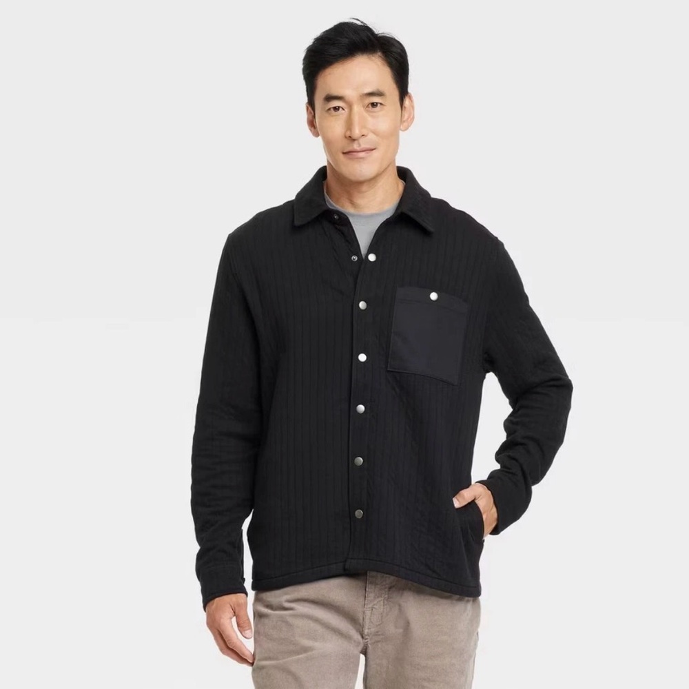 C16 NWT Goodfellow & Co. Men's Quilted‎ Knit Shirt Jacket - Size: Medium